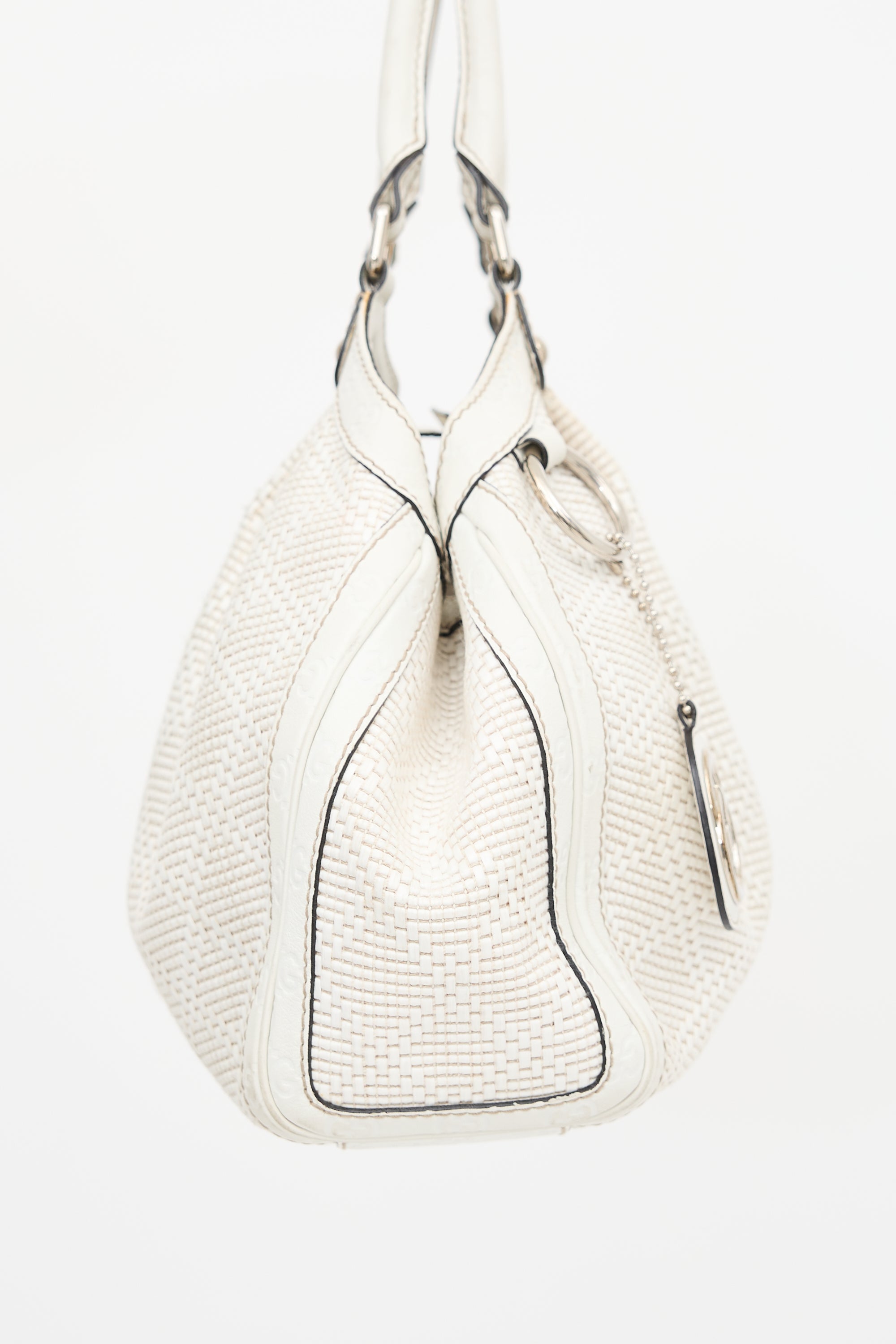 Gucci Diamante Raffia & Leather Medium Sukey Bag