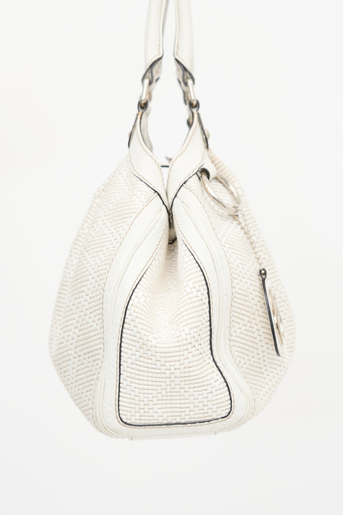 Gucci Diamante Raffia & Leather Medium Sukey Bag
