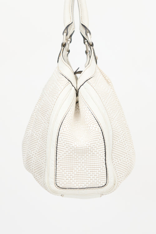 Gucci Diamante Raffia & Leather Medium Sukey Bag