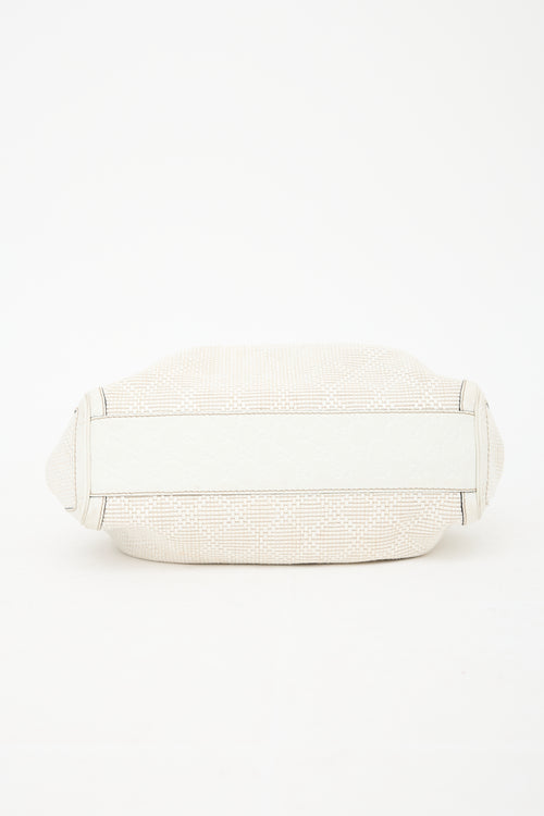 Gucci Diamante Raffia & Leather Medium Sukey Bag