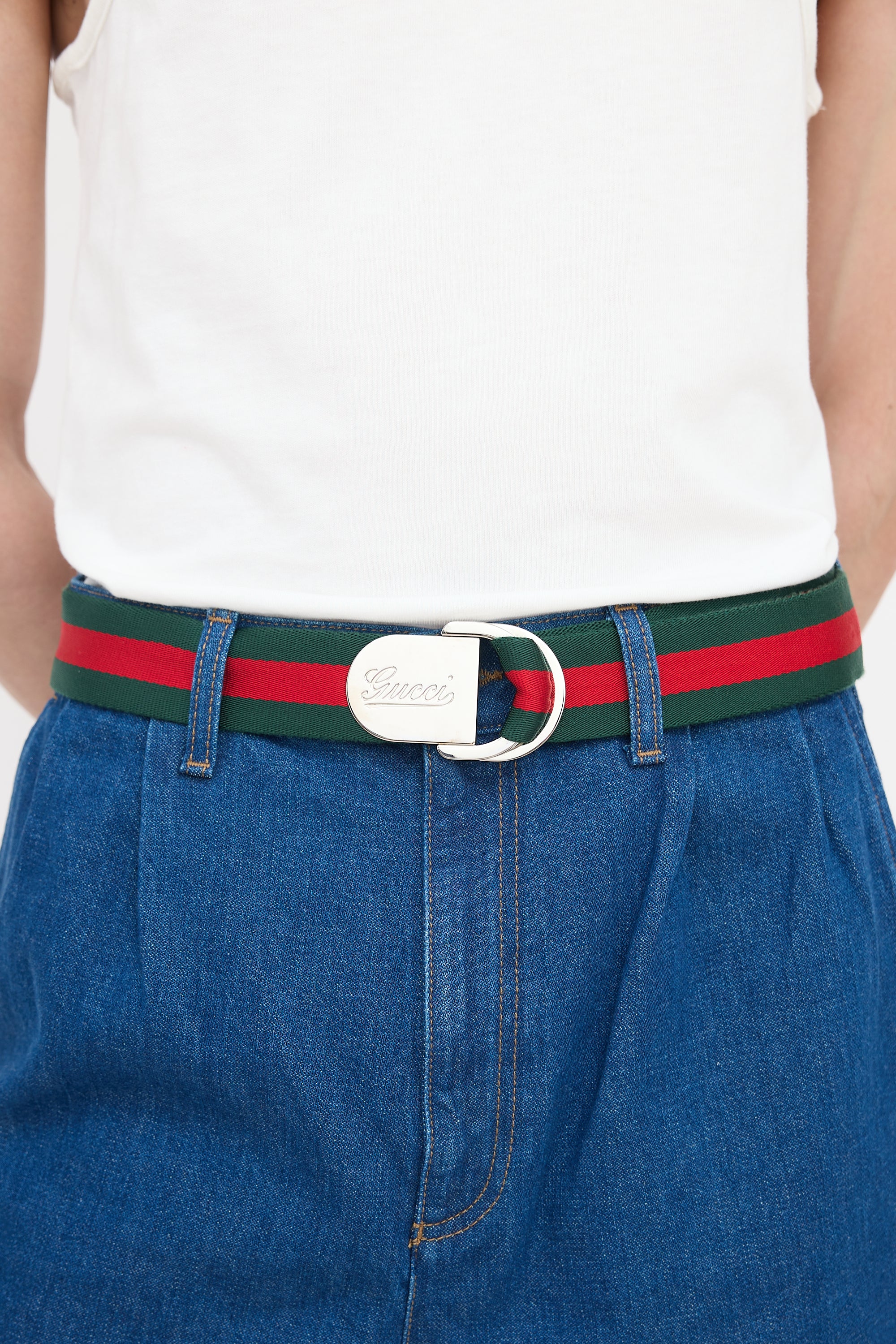 Gucci Double Ring Web Belt