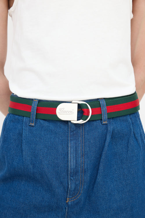 Gucci Double Ring Web Belt