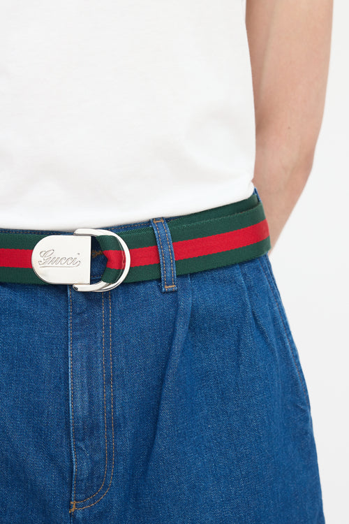 Gucci Double Ring Web Belt