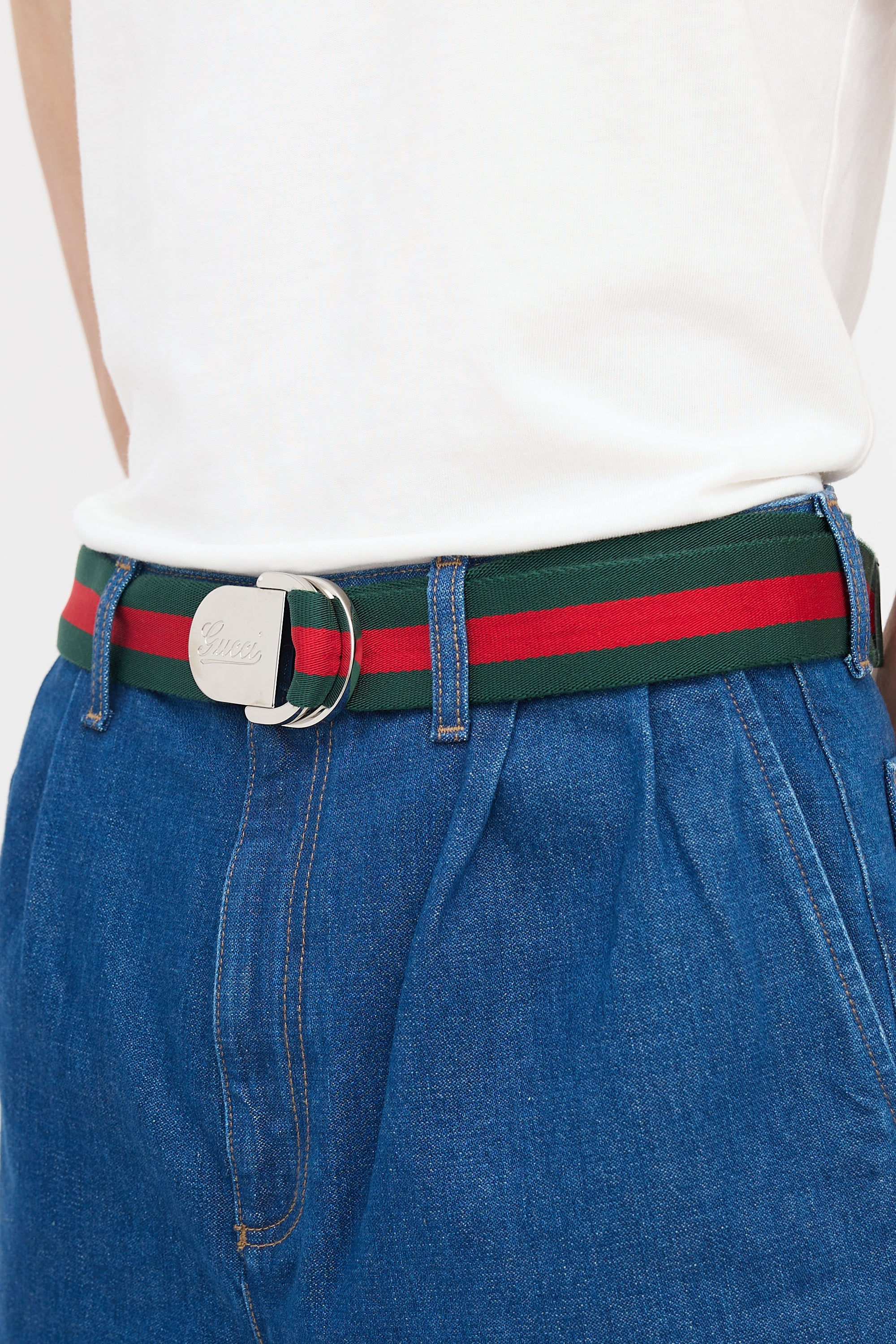 Gucci Double Ring Web Belt