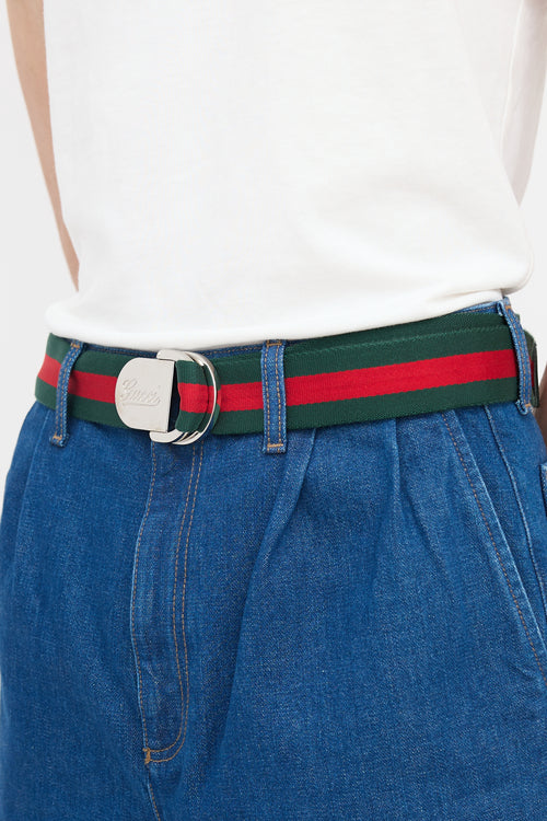 Gucci Double Ring Web Belt