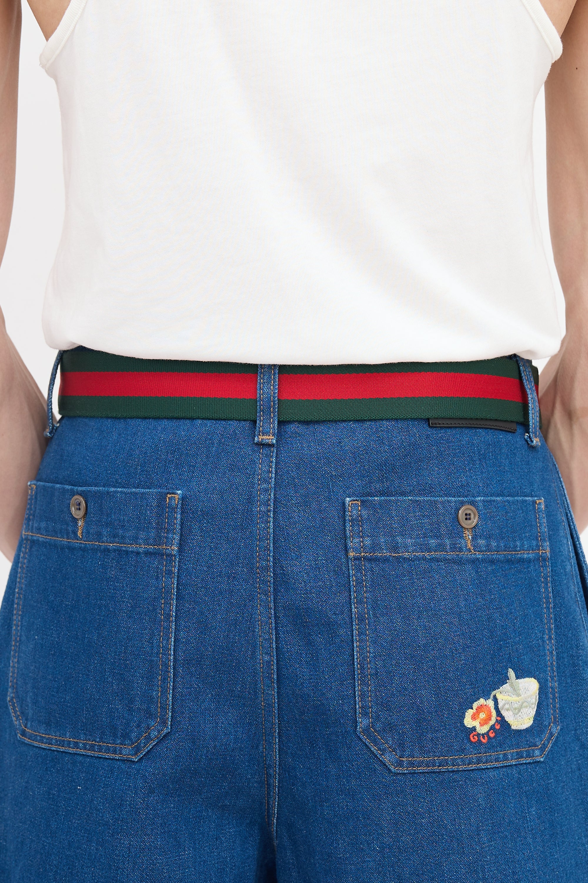 Gucci Double Ring Web Belt