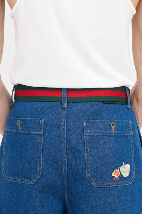 Gucci Double Ring Web Belt