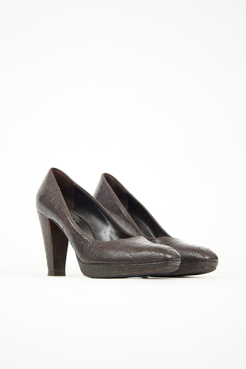 Gucci Embossed Leather Pump