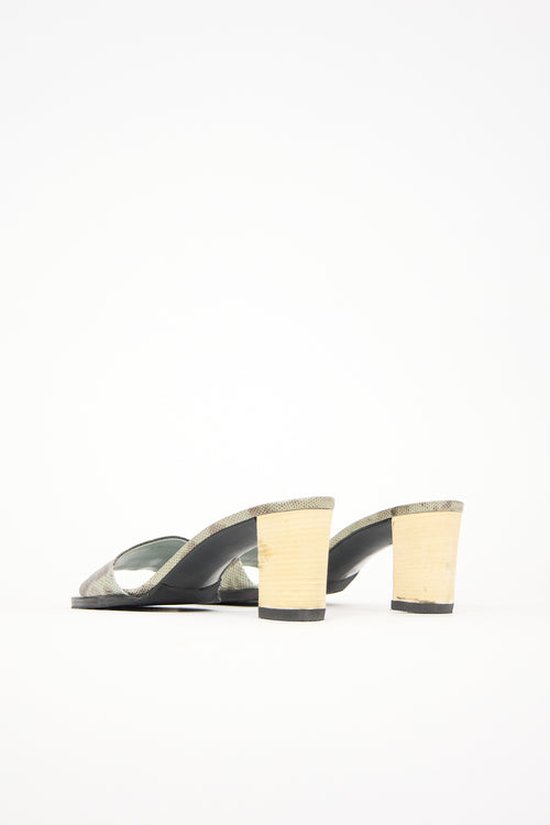 Gucci Embossed Leather Sandal
