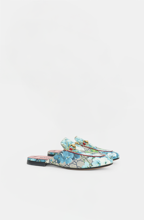 Gucci Coated Canvas Floral GG Princetown Mule