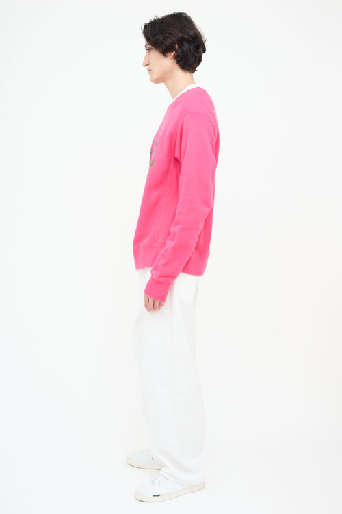 Gucci Fuchsia Interlocking GG Logo Crewneck