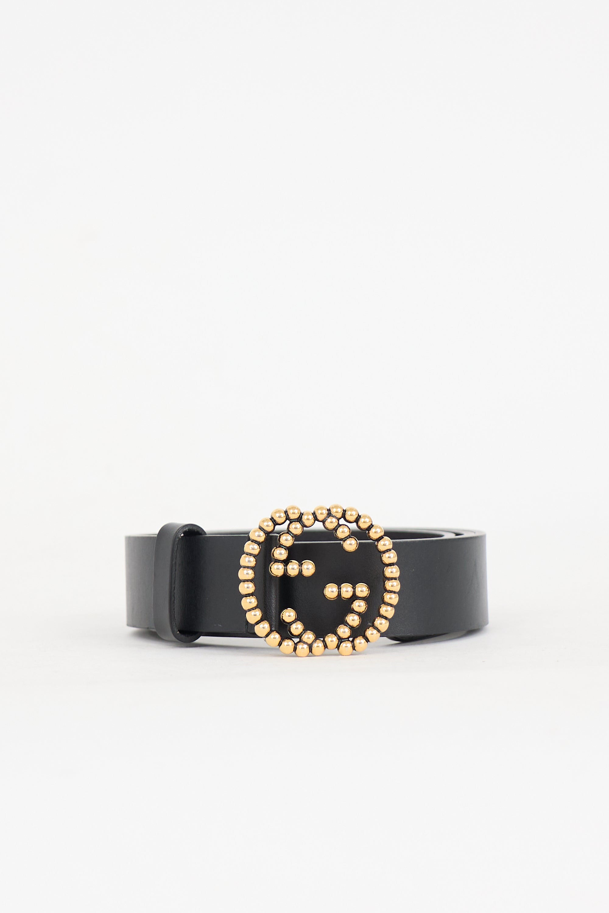 Gucci Leather & Beaded GG Belt