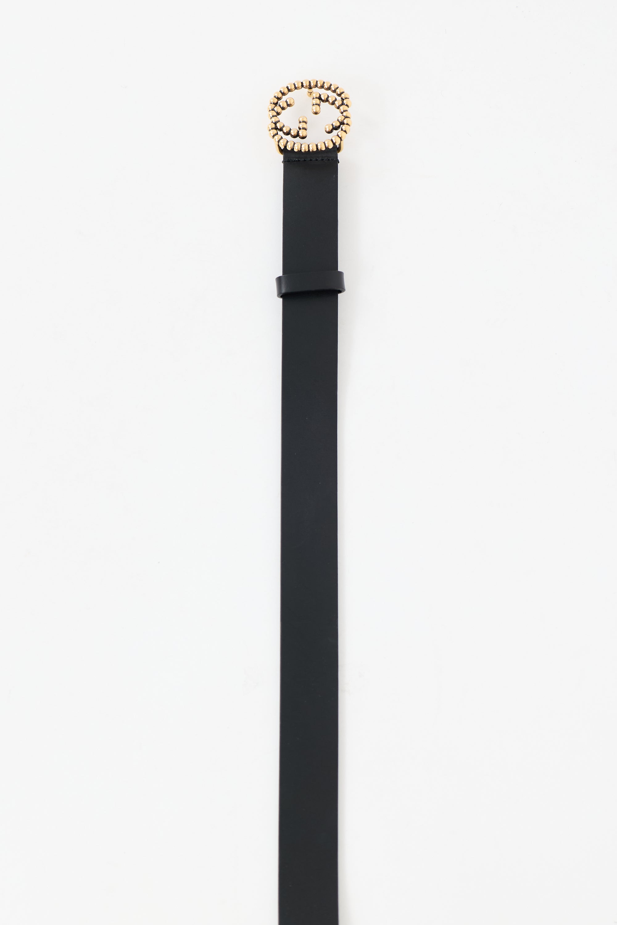 Gucci Leather & Beaded GG Belt