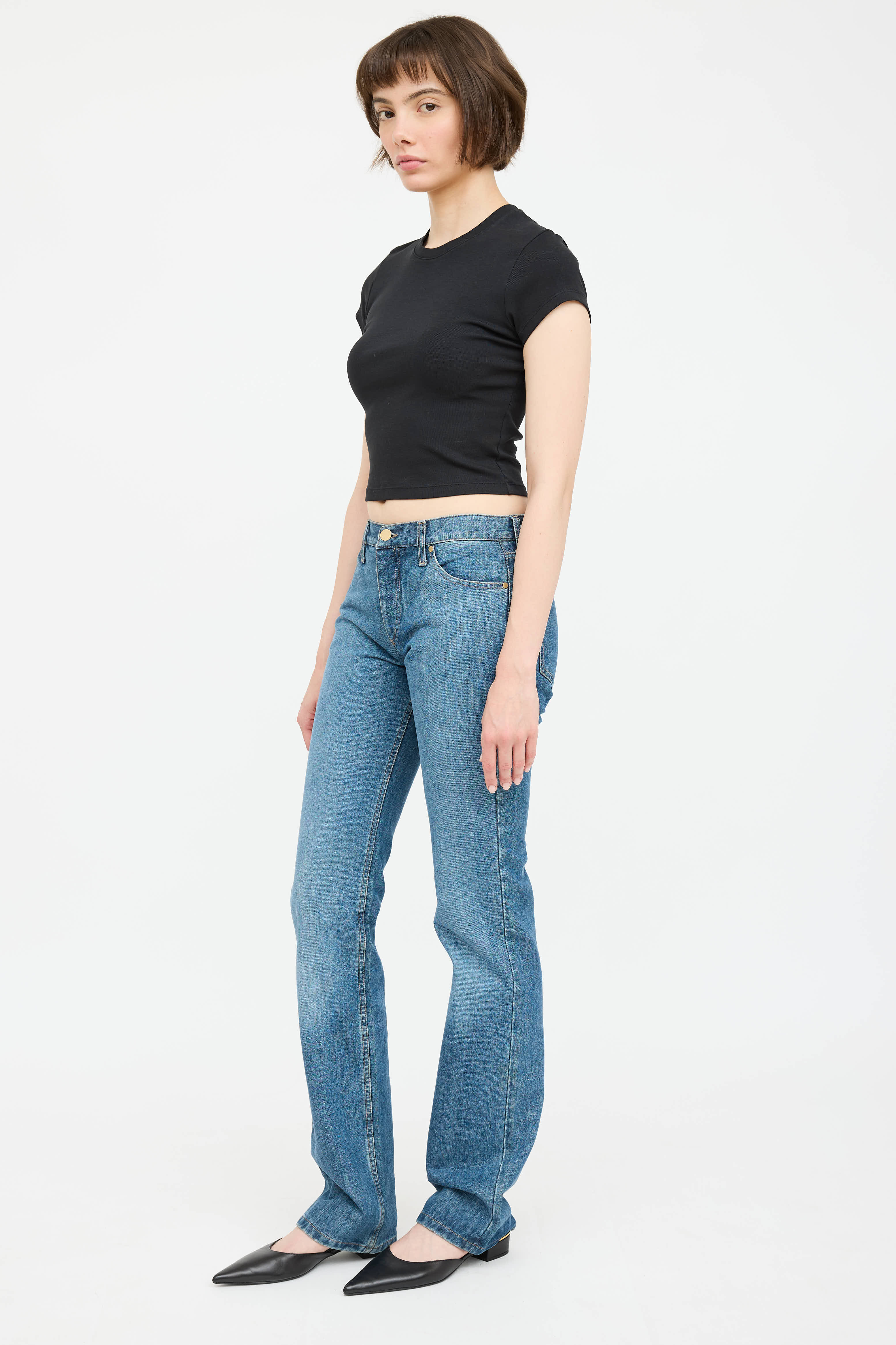 Gucci Embroidered Logo Pocket Jeans
