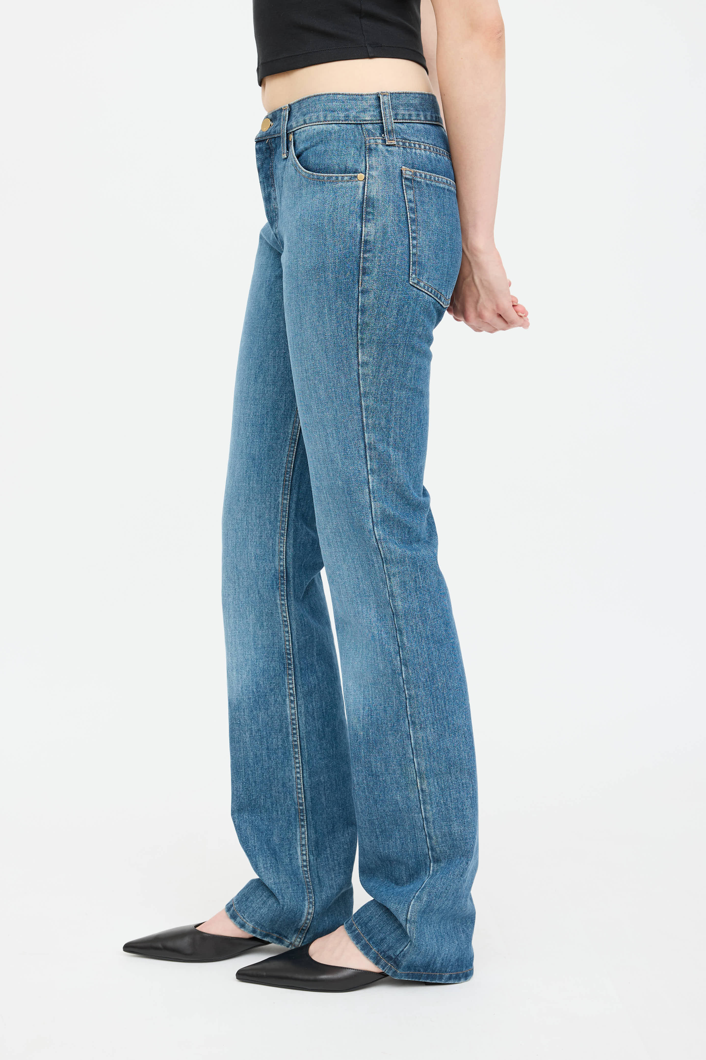 Gucci Embroidered Logo Pocket Jeans