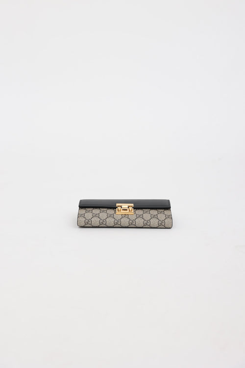 Gucci GG Supreme Padlock Wallet On Chain Bag