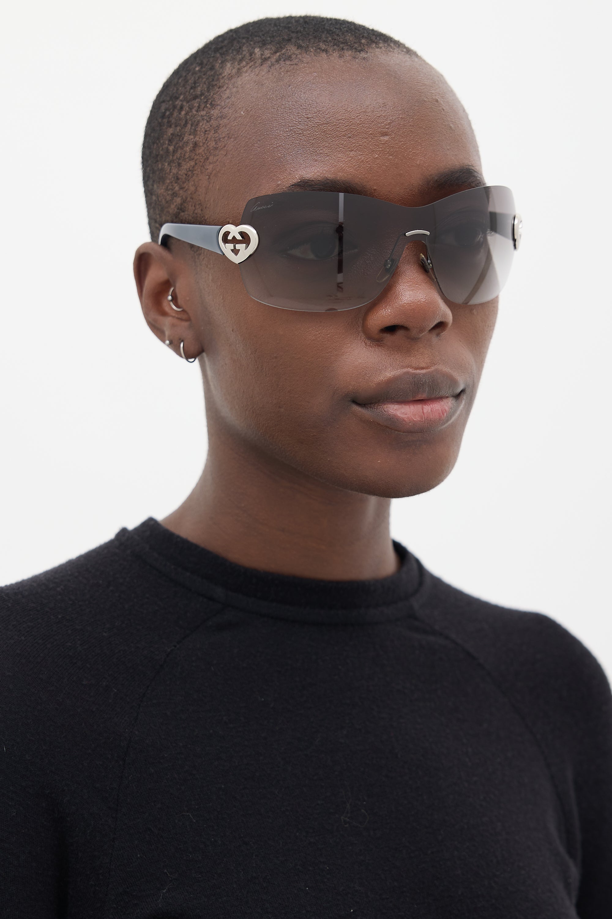 Gucci Blue GG4200/S Rimless Shield Sunglasses