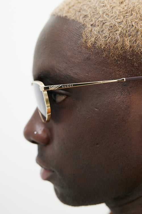 Gucci Gold & Purple GG0841S Sunglasses
