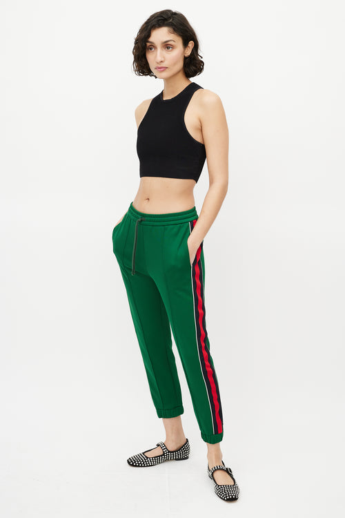 Gucci Green & Red Striped Track Pant