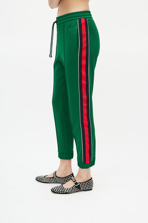 Gucci Green & Red Striped Track Pant