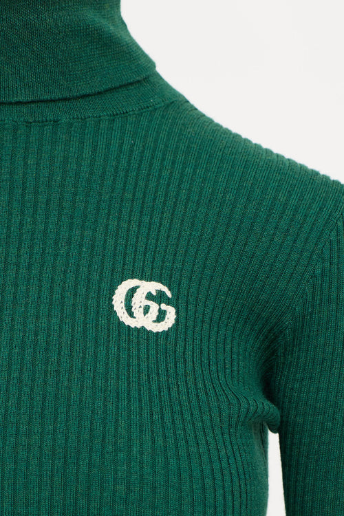  Kids GG Ribbed Knit Turtleneck
