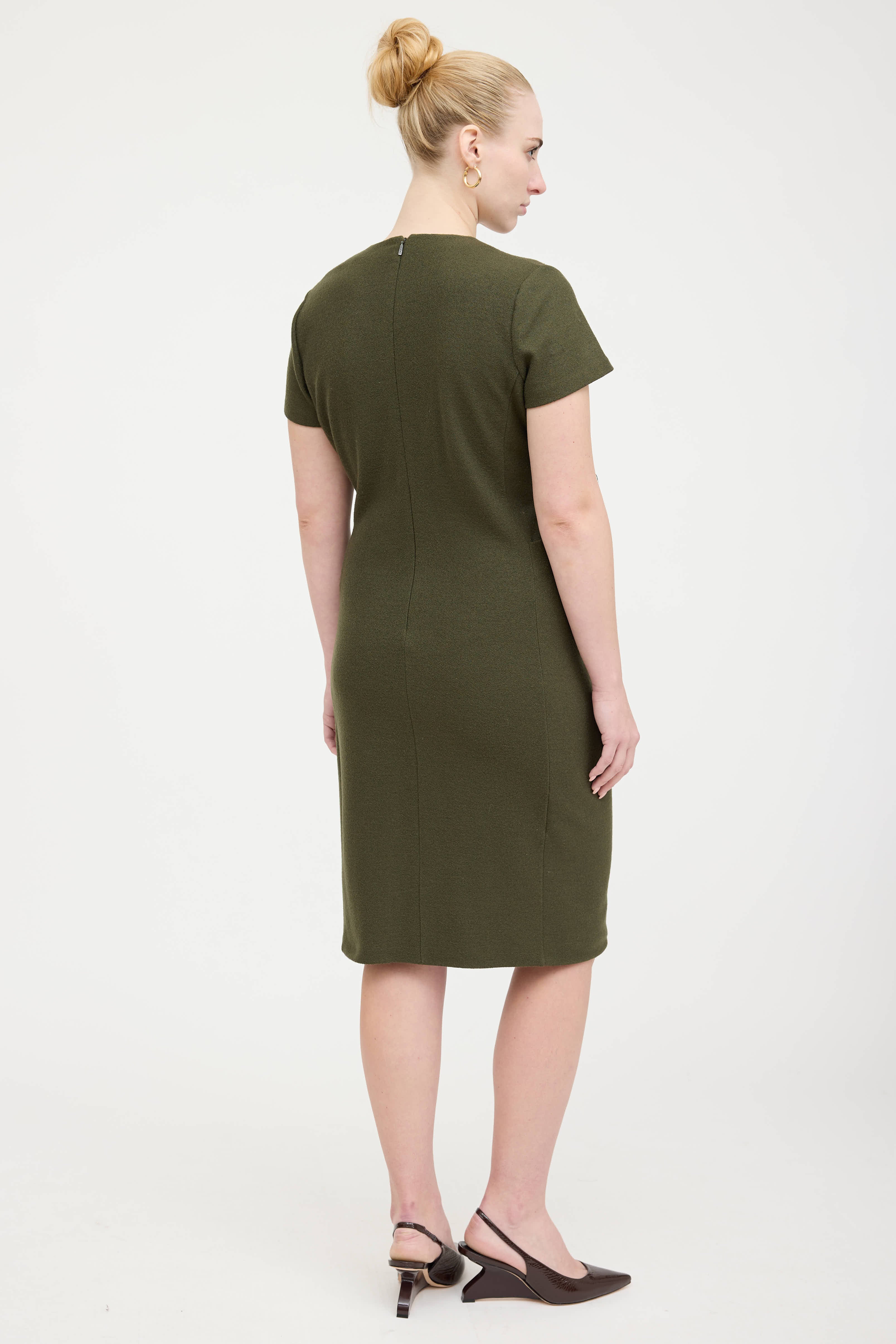 Gucci Wool Belted Drape Dress