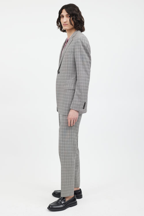 Gucci Grey & Multi Plaid Pant Suit
