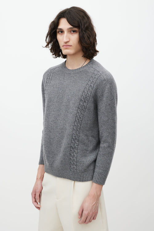 Gucci Grey & Multicolour Wool Knit Sweater