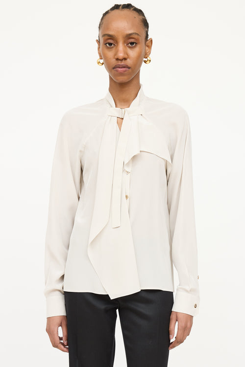 Gucci Silk Ruffle  Blouse