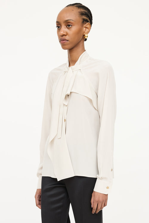 Gucci Silk Ruffle  Blouse