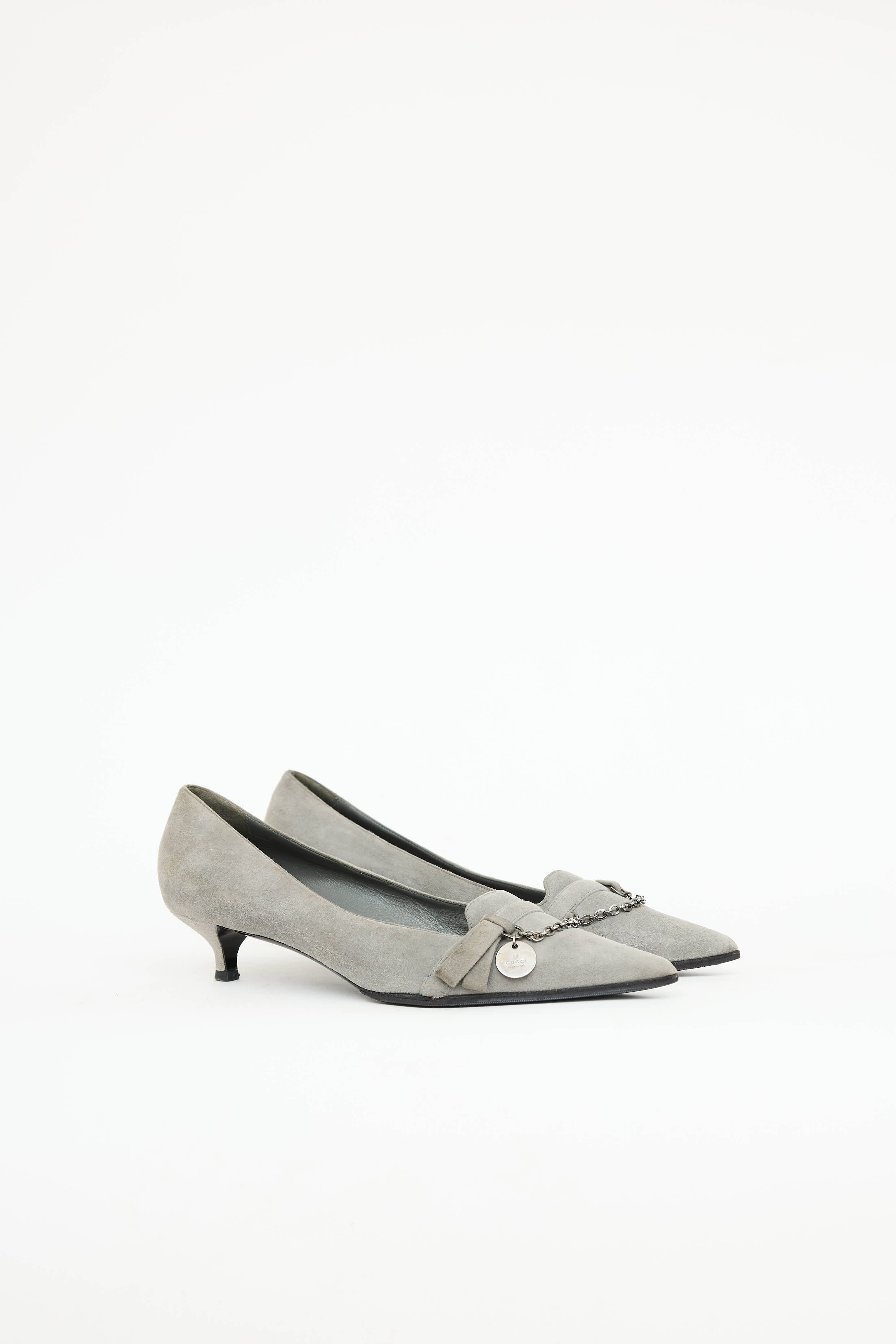 Gucci Suede Chain Heel