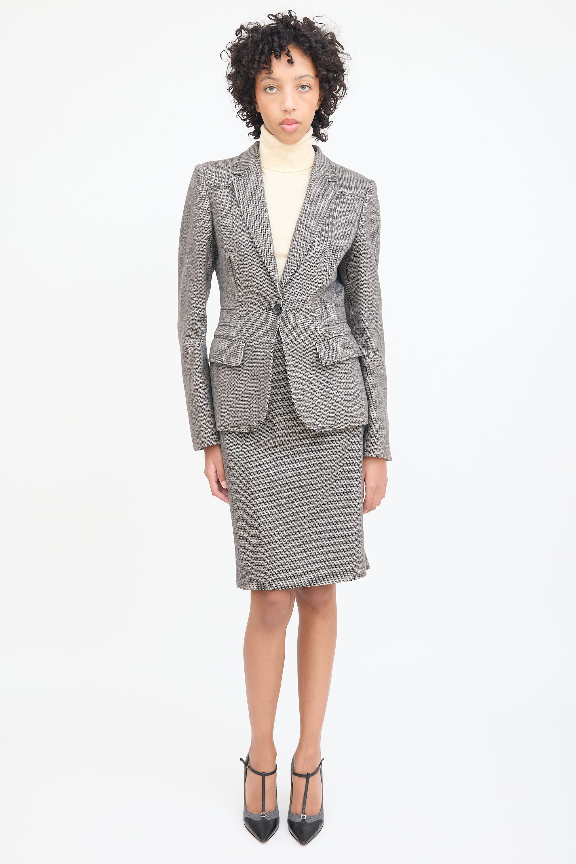 Gucci Grey Wool Tweed Blazer