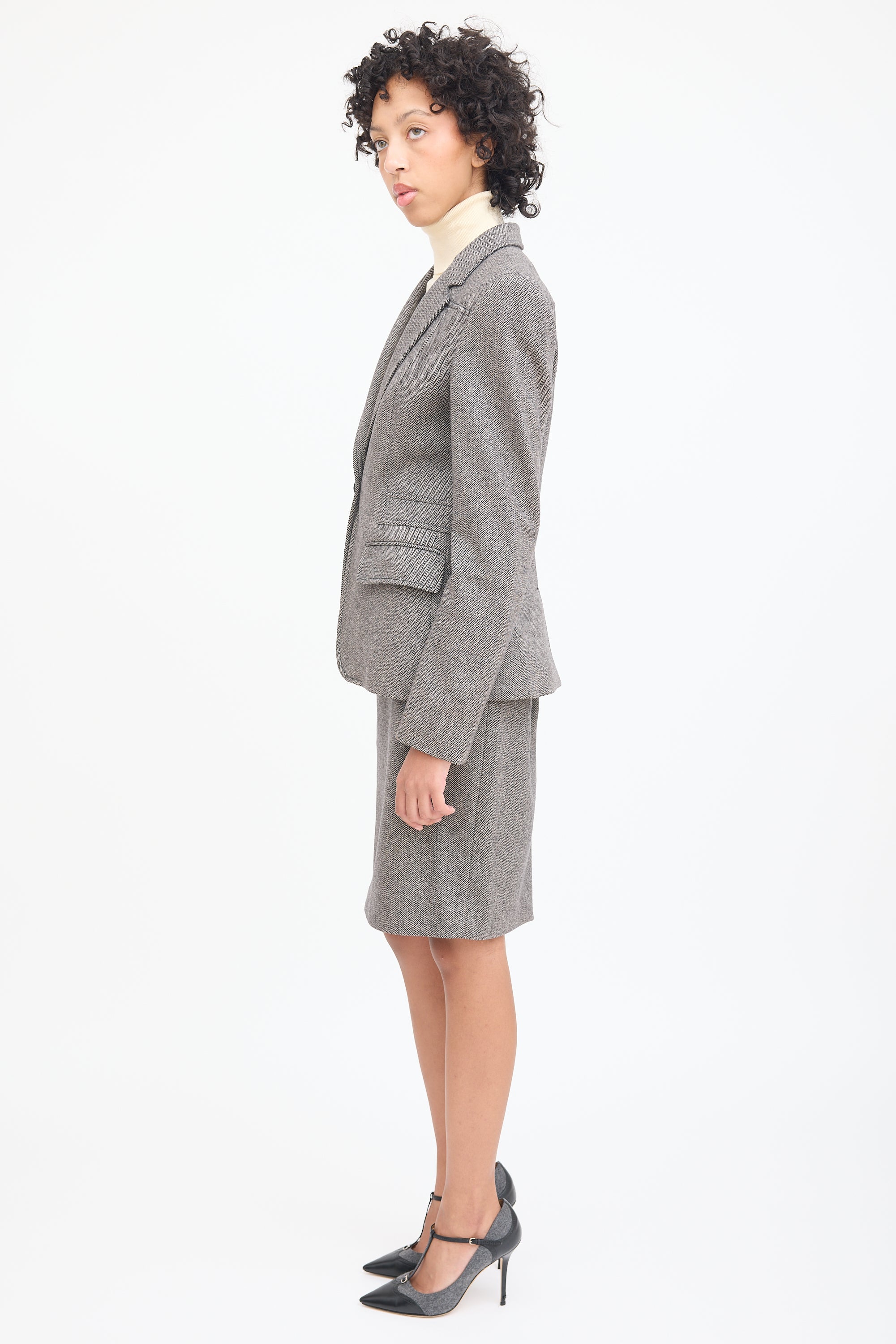 Gucci Grey Wool Tweed Blazer