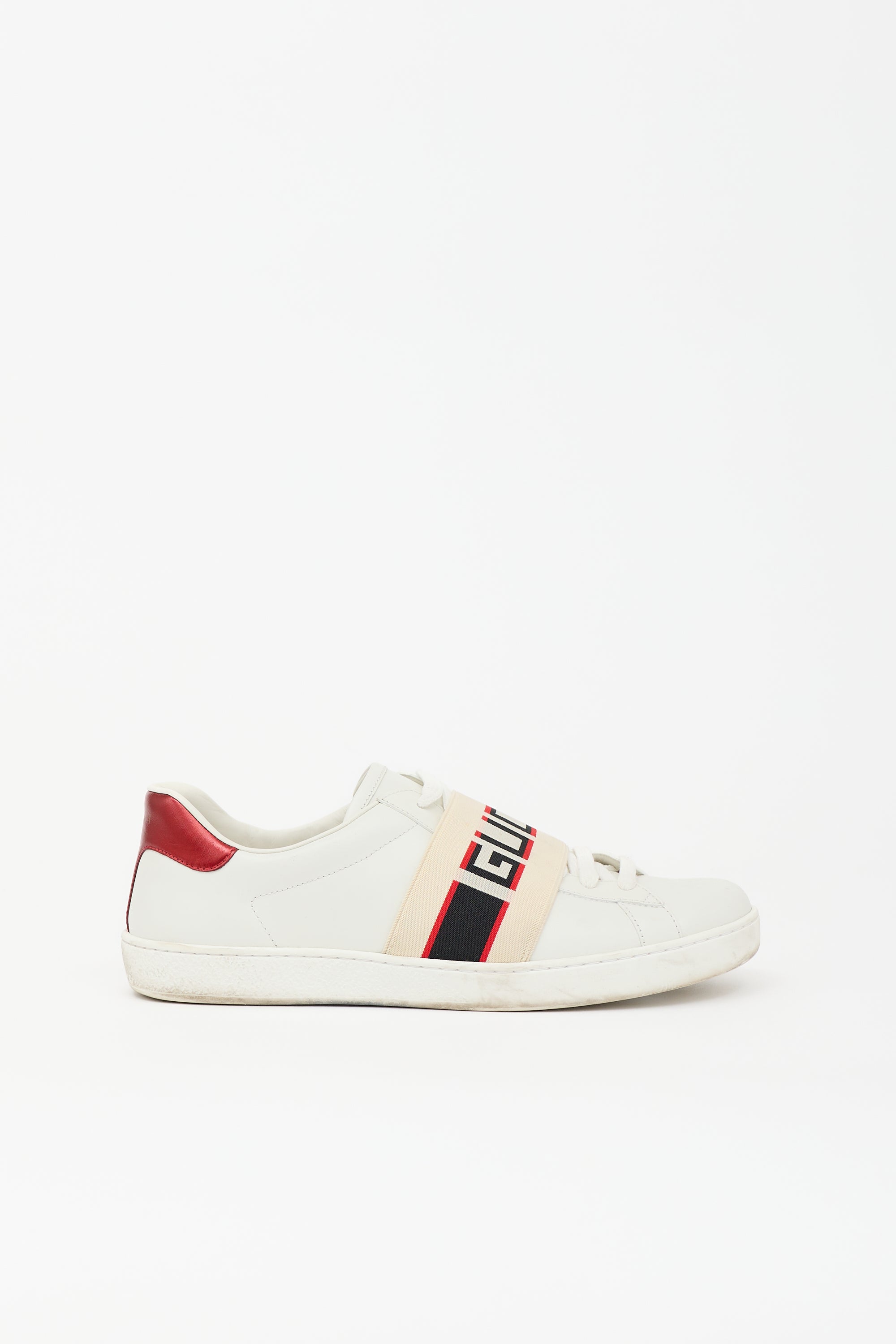 Gucci Leather Ace Logo Stripe Sneaker