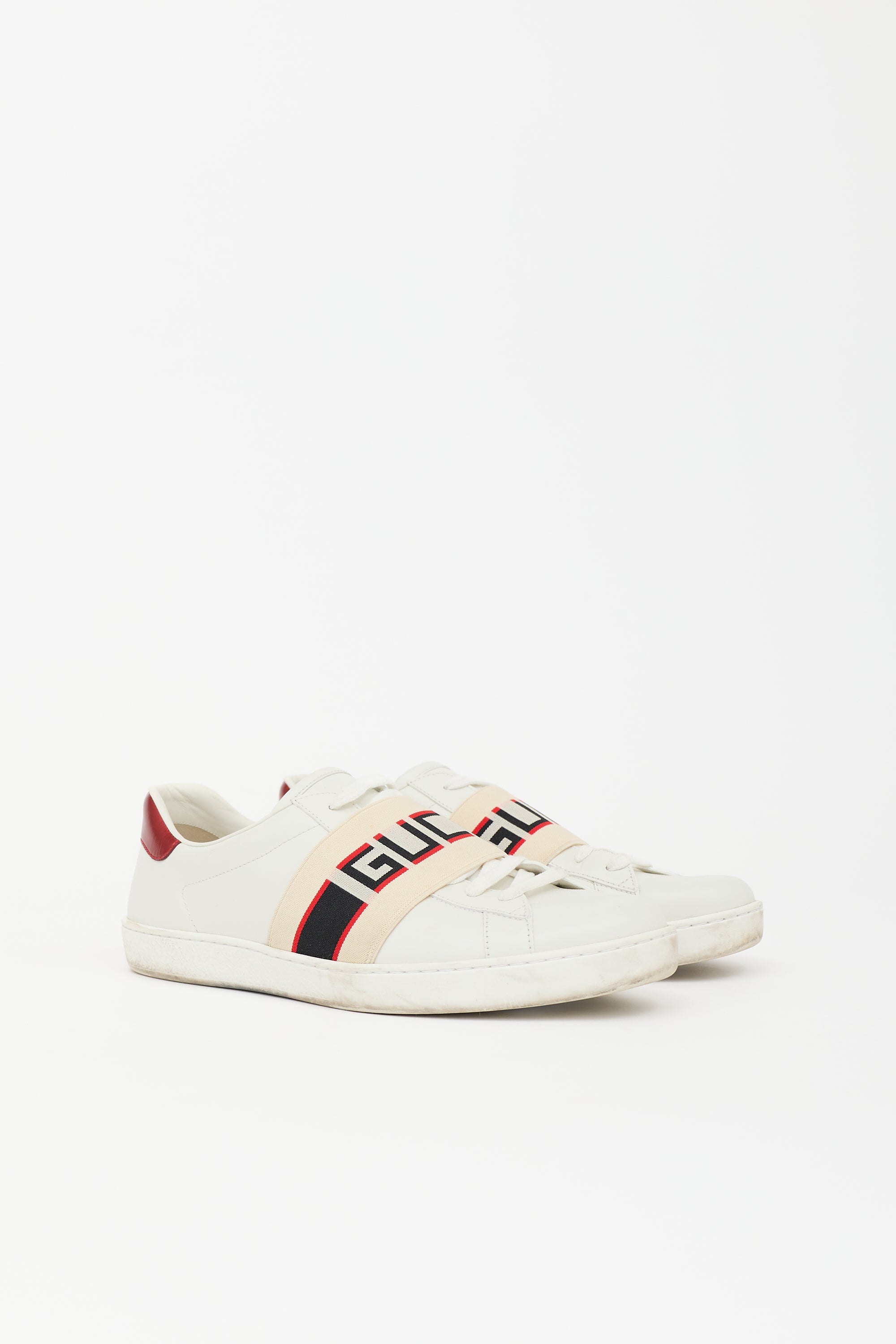 Gucci Leather Ace Logo Stripe Sneaker