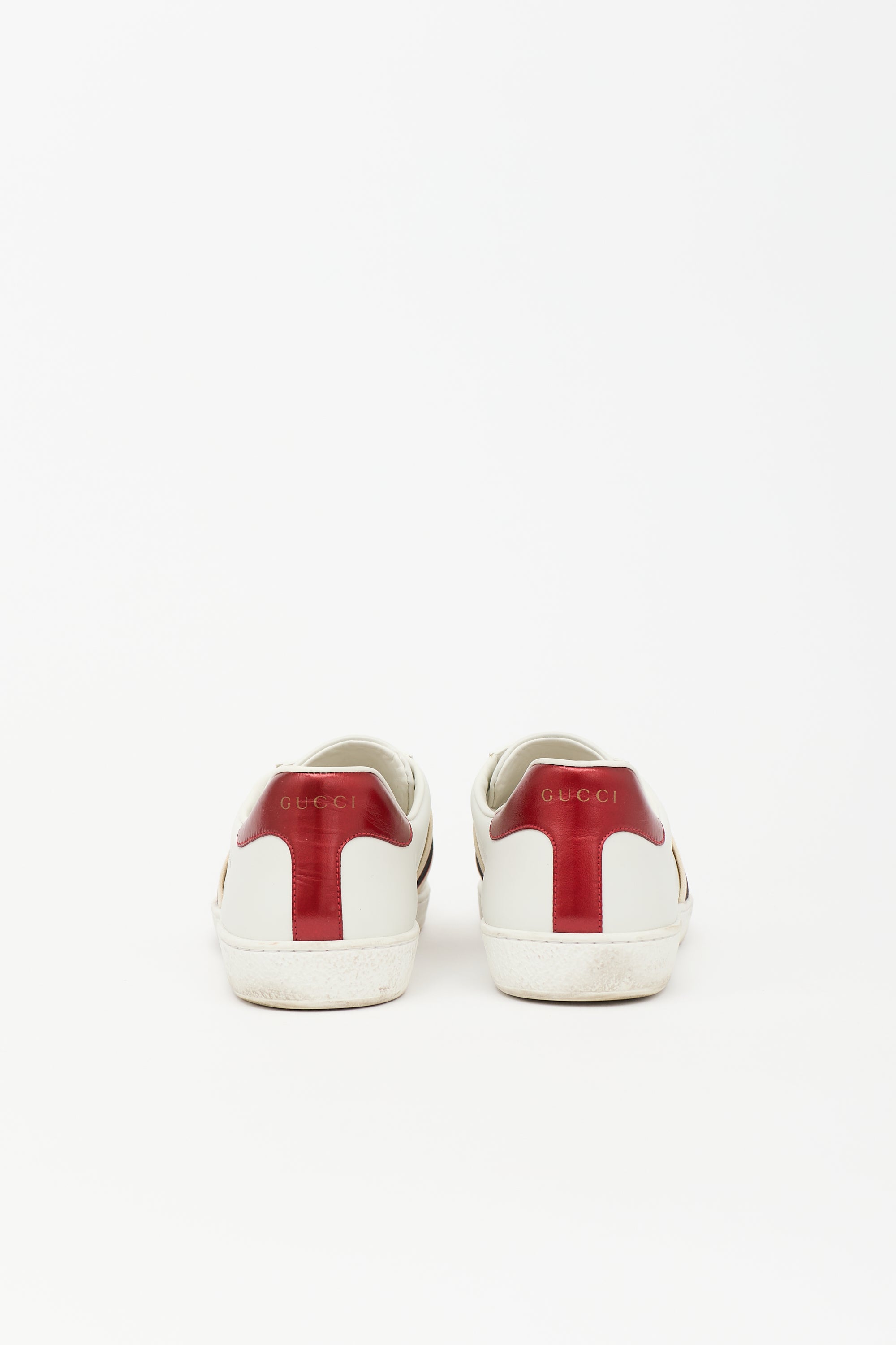 Gucci Leather Ace Logo Stripe Sneaker