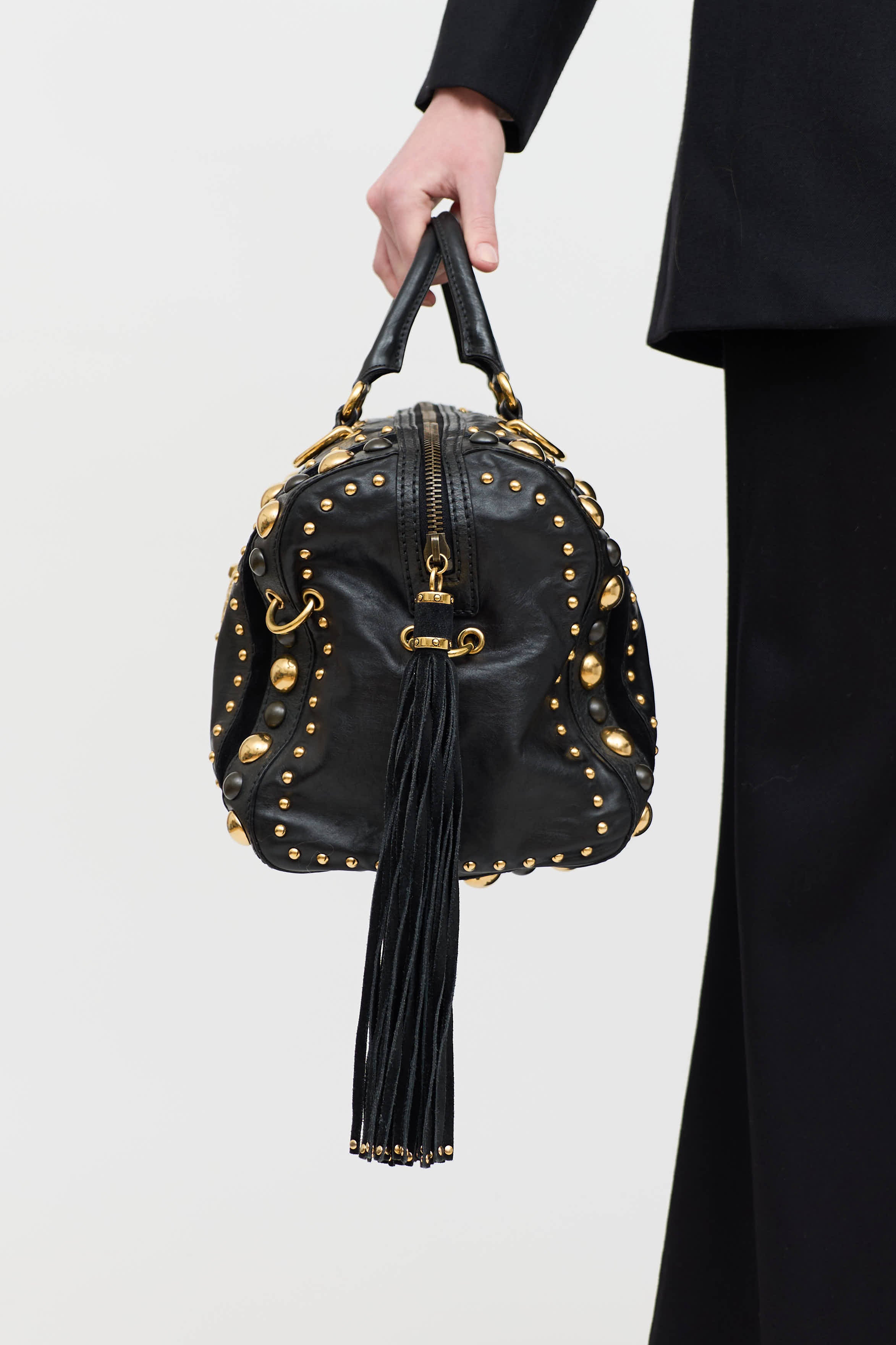Gucci Leather Babouska Boston Bag