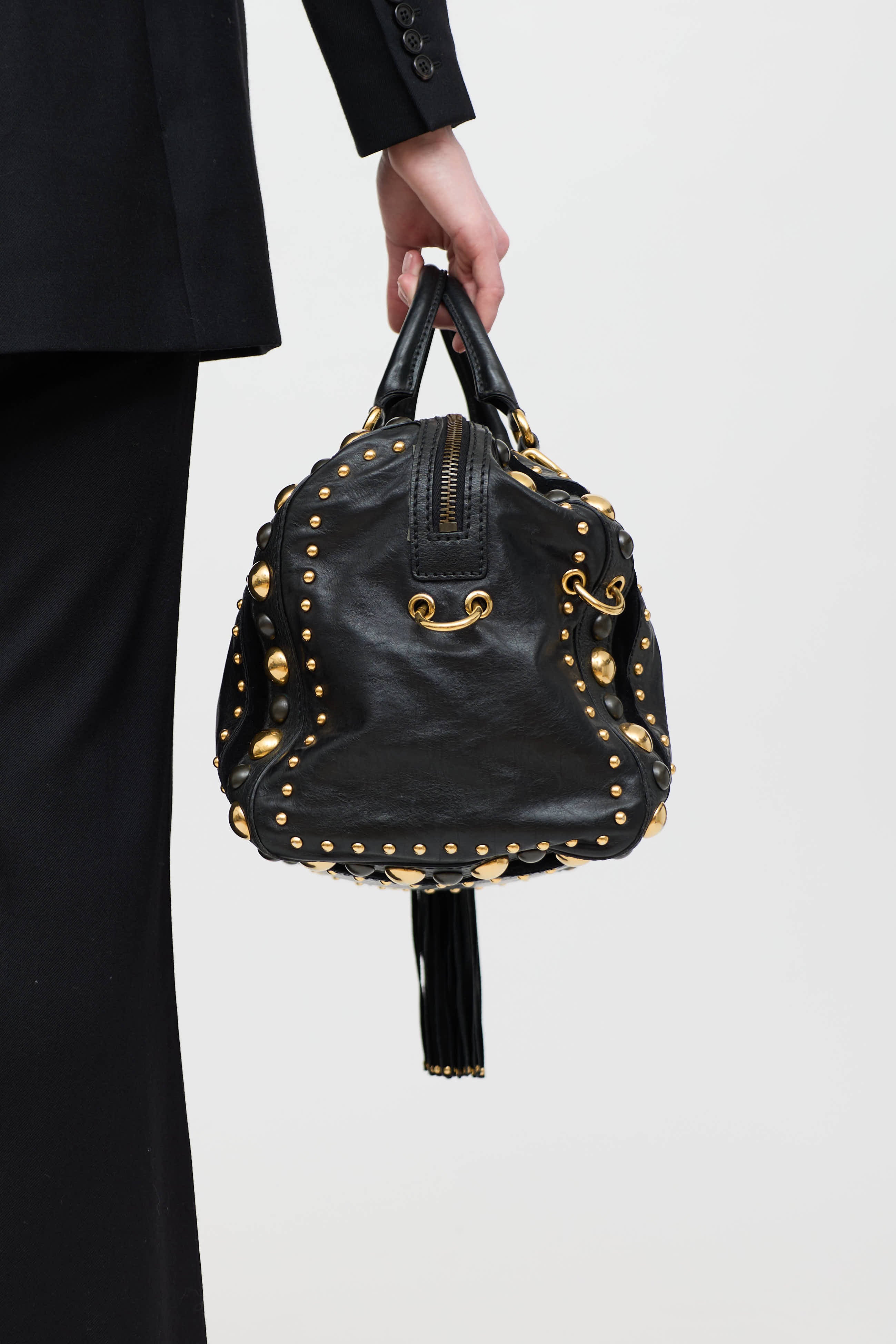 Gucci Leather Babouska Boston Bag