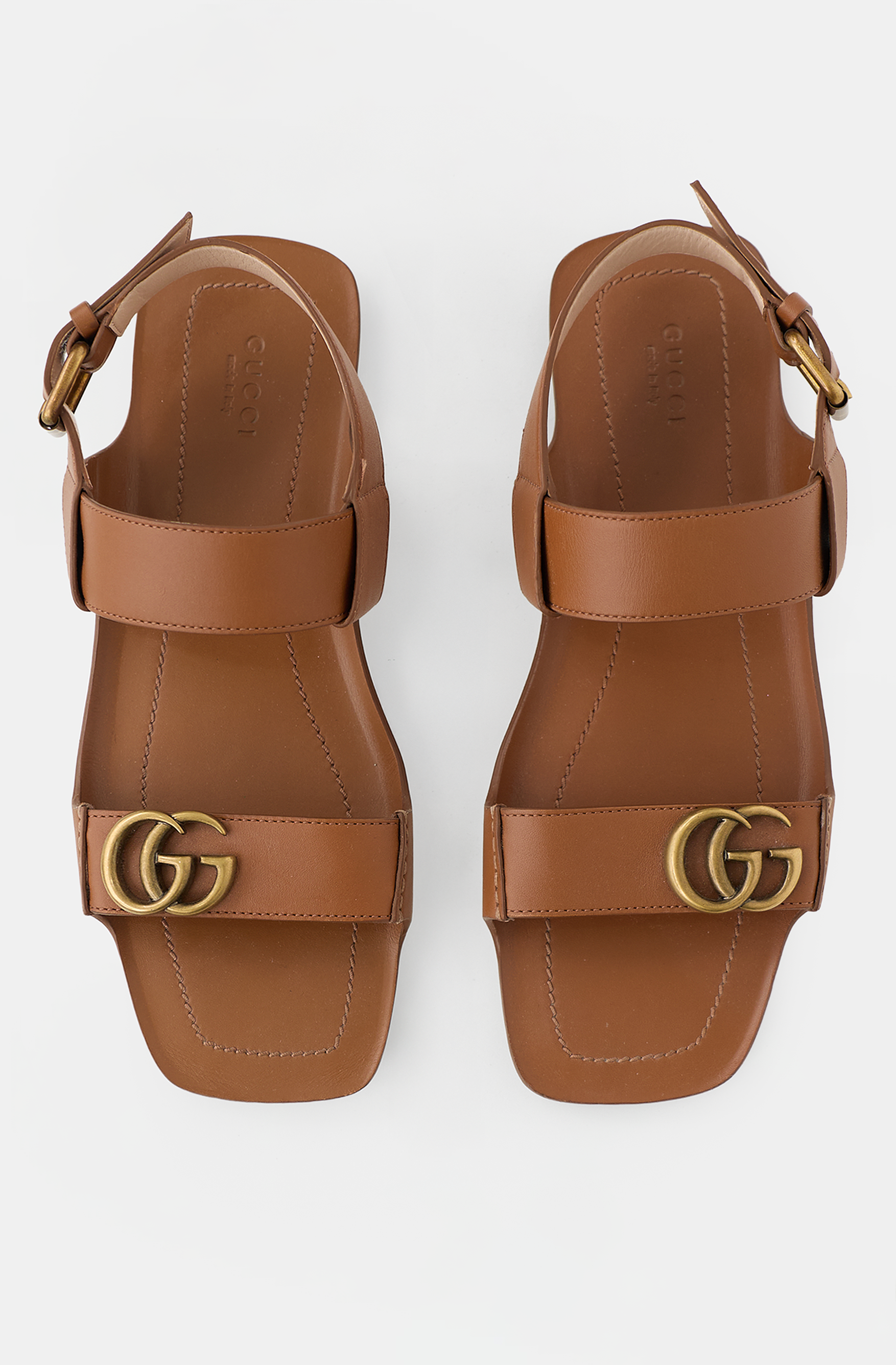 Gucci Leather Double G Sandal