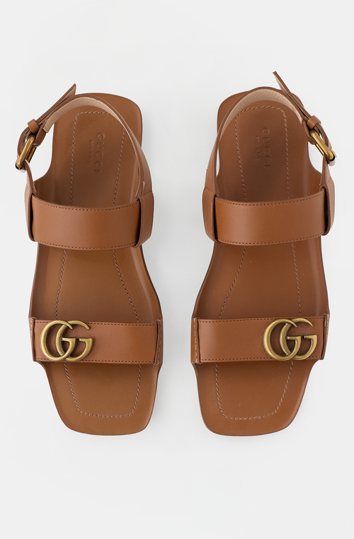 Gucci Leather Double G Sandal