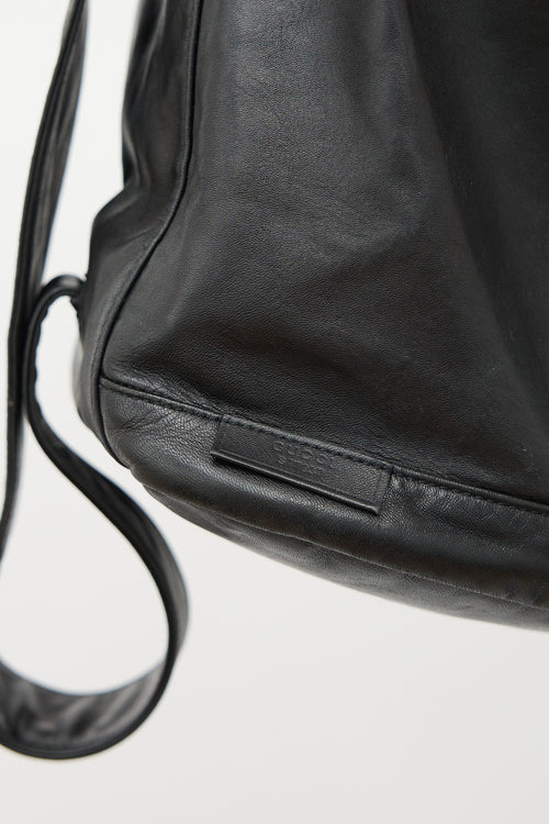 Gucci Leather Drawstring Bag