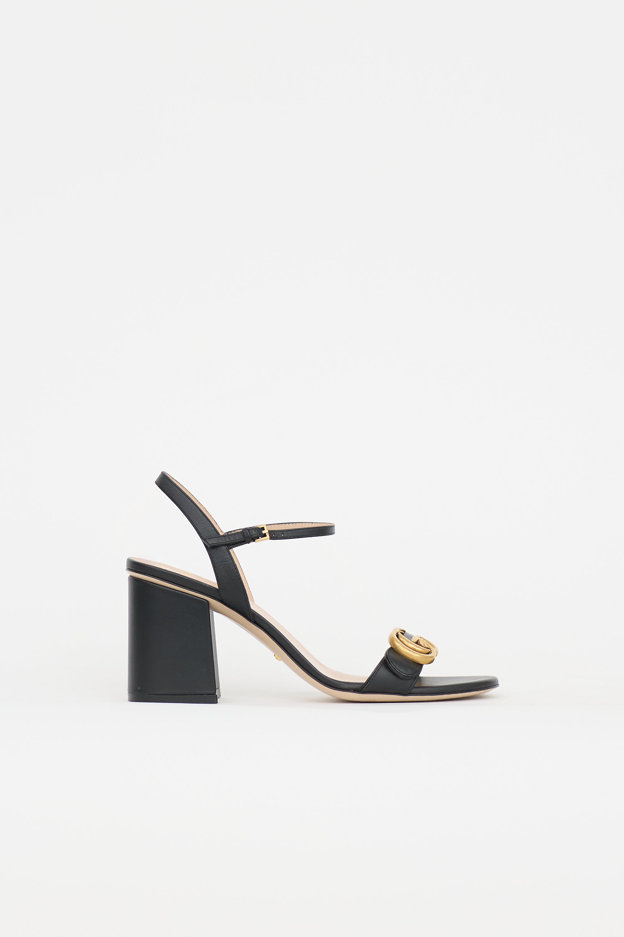 Gucci Leather GG Lifford Sandal