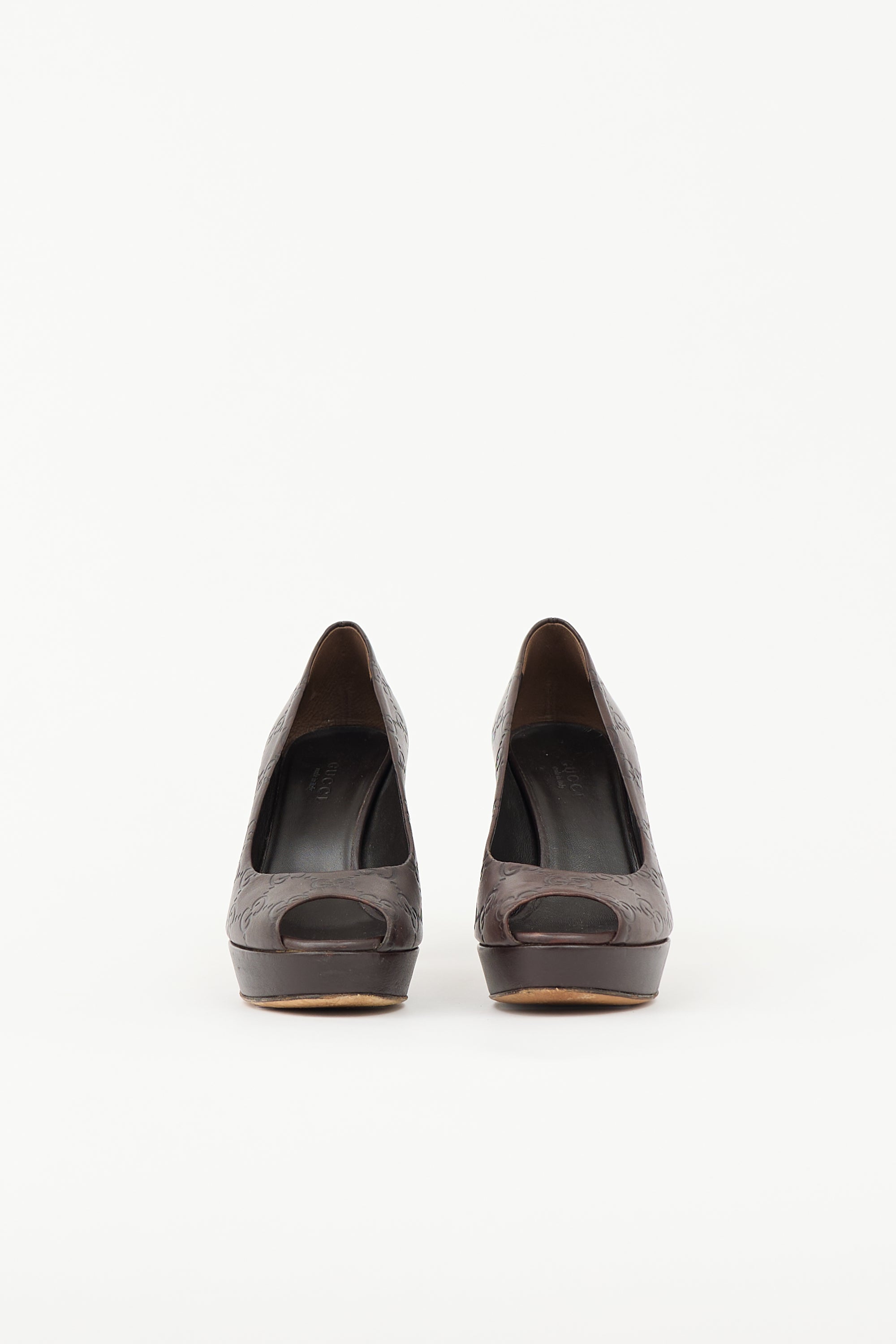 Gucci Leather Guccissima Pump