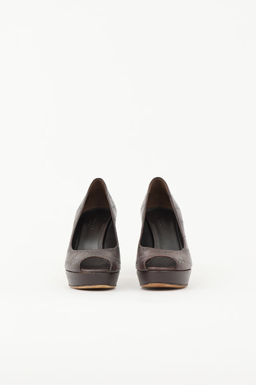 Gucci Leather Guccissima Pump