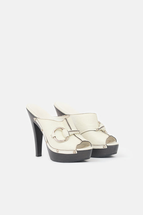 Gucci Leather Guccissima Mule