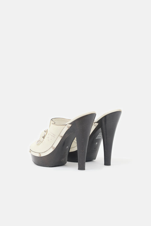 Gucci Leather Guccissima Mule