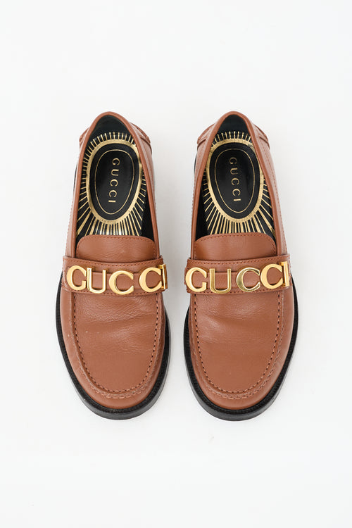 Gucci Leather Logo Loafer