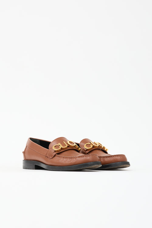 Gucci Leather Logo Loafer