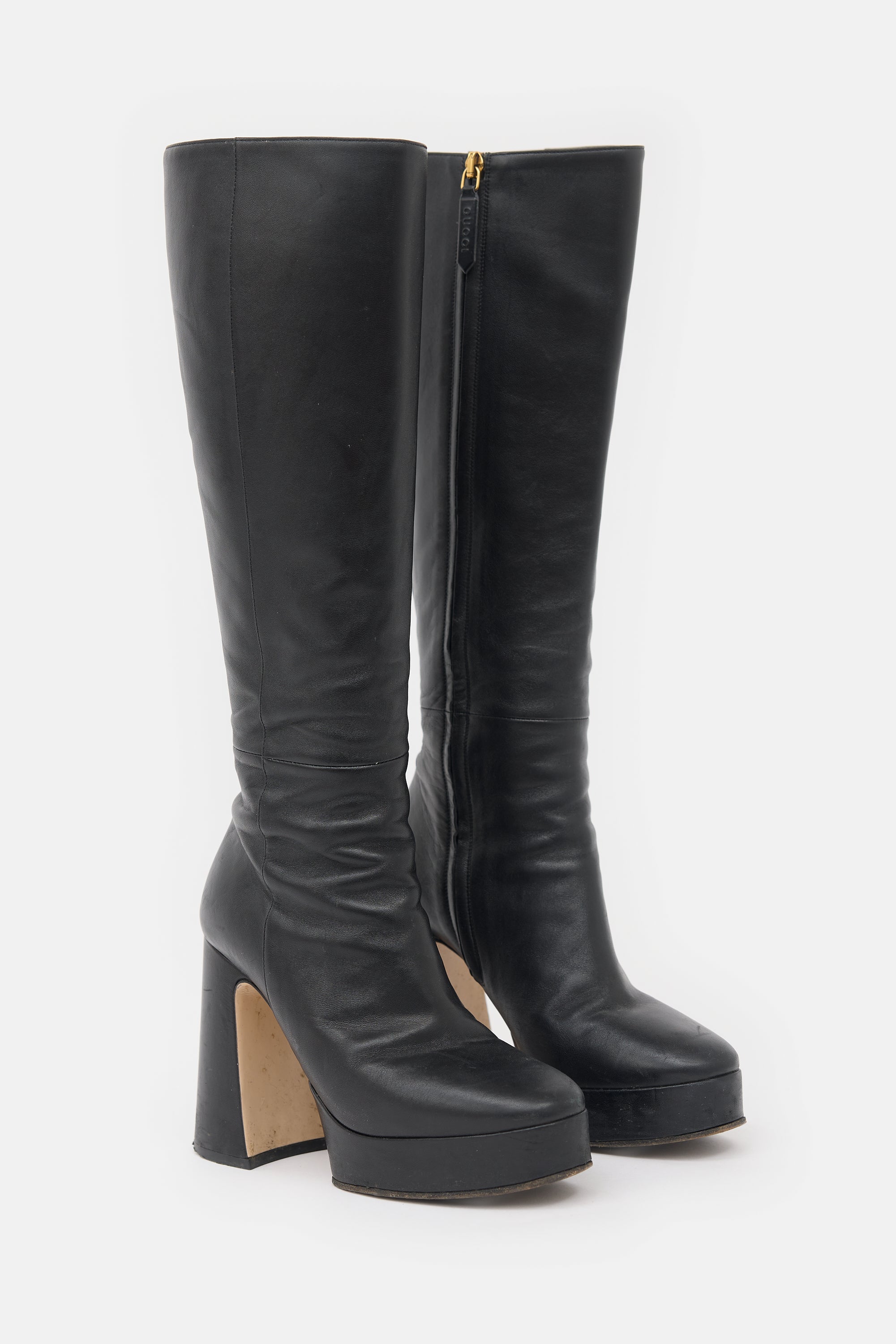 Gucci Leather Platform Knee Boot