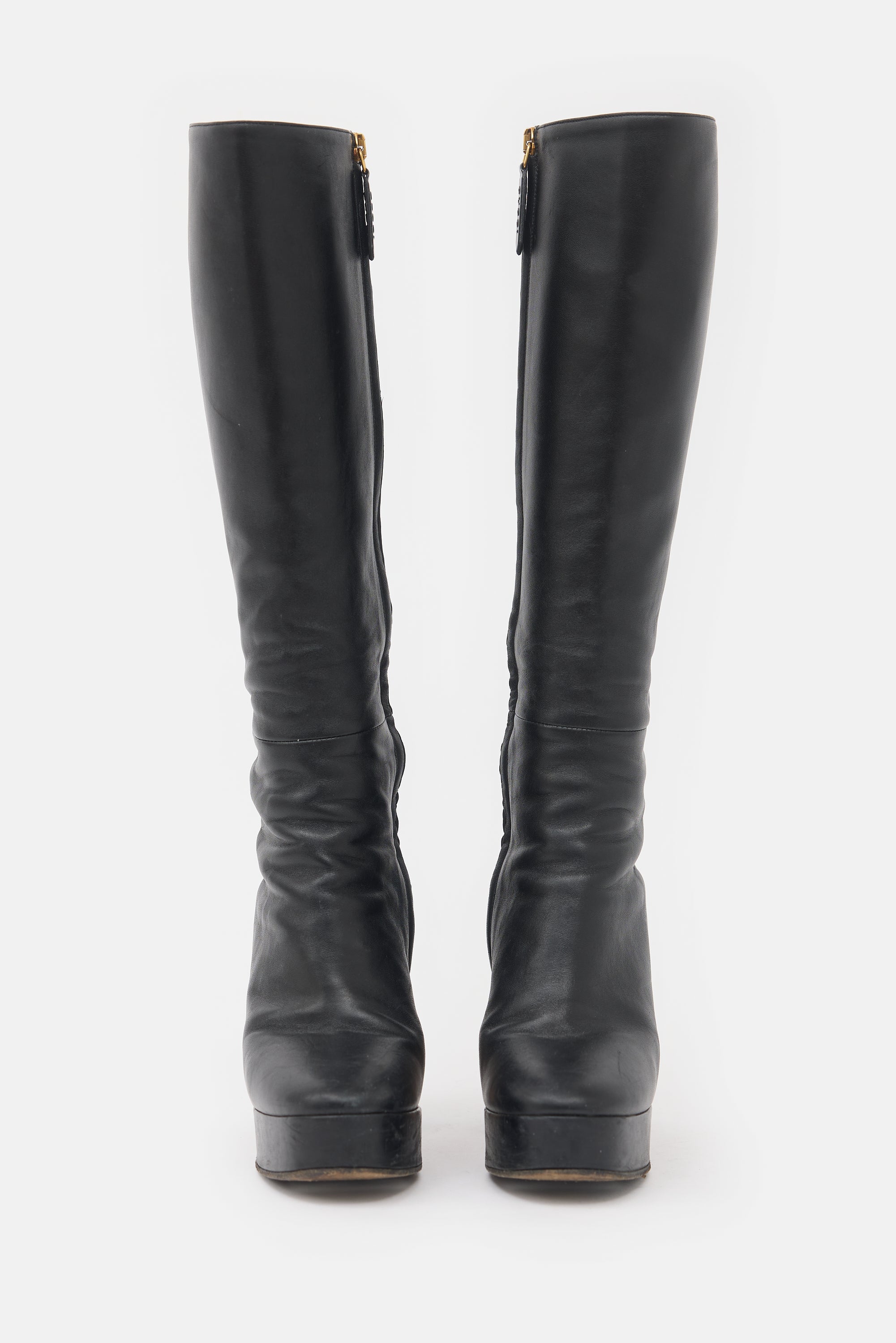 Gucci Leather Platform Knee Boot